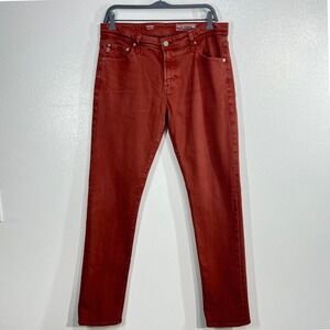 AG-ED DENIM Tellis Modern Slim Jeans 33R Men Rust Garment Dyed Stretch Denim